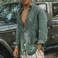 thumbnail image 2 of Shirts for Men Linen Ultrathin Casual Button Down Long Sleeve Beach Hawaiianss Men's T-Shirts, 2 of 7