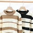 thumbnail image 4 of TMOYZQ Mens Oversized Sweaters Vintage Striped Print Crewneck Knitted Sweaters Fall Winter Loose Fit Long Sleeve Aesthetic Streetwear, 4 of 8