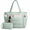 Mint Green, variant on Puffer Tote Bag for Women, Lightweight Puffy Work Handbag Teacher Nurse Quilted Shoulder Bag for Travel Gym, Daily Carry On Bags, Comfy College Bags, 15.6" Laptop Sleeve, Cup Holder Pocket, Portable