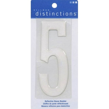 Hillman Group 848953 4 in. White Reflective Self-Adhesive Domed Hose Number 5 - 3 Piece