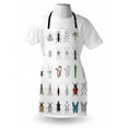 thumbnail image 4 of Insects Apron, Different Kinds of Insects Colored and Outline Designs on Plain Backdrop Print, Unisex Kitchen Bib with Adjustable Neck for Cooking Gardening, Adult Size, Multicolor, by Ambesonne, 4 of 4