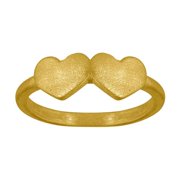 Personalized Double Heart Shaped Initial Ring, Sterling Silver, 10kt Gold or 14kt Gold, 1 Letter, Sizes 3 to 15 in 1/4 Sizes