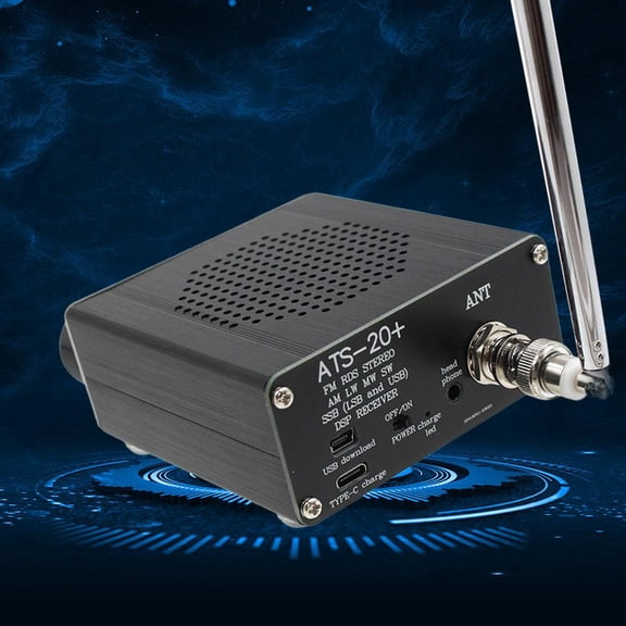 QHUDLV ATS-20 Si4732 Full-Band Radio Receiver Type-C for , AM MW SW 0.96-inch J