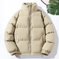 thumbnail image 3 of BAETEUY Men Cotton Coat - Stand Collar Long Sleeve Zipper Placket Jacket with Pockets Outwear, 3 of 8