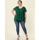 thumbnail image 3 of Blusas Con Volantes En Capas Y Cuello En V De ManCorPaMujer De TalGrande Verde 4XL, 3 of 5