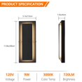 thumbnail image 4 of Luces LED de pared para exteriores tewei 30 cm, color negro, 3000 K, 120 V, 4 of 8