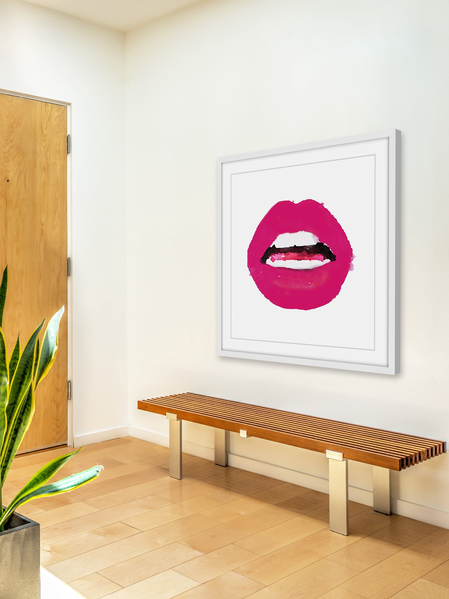 "Lips Colors Pink" Framed Painting Print
