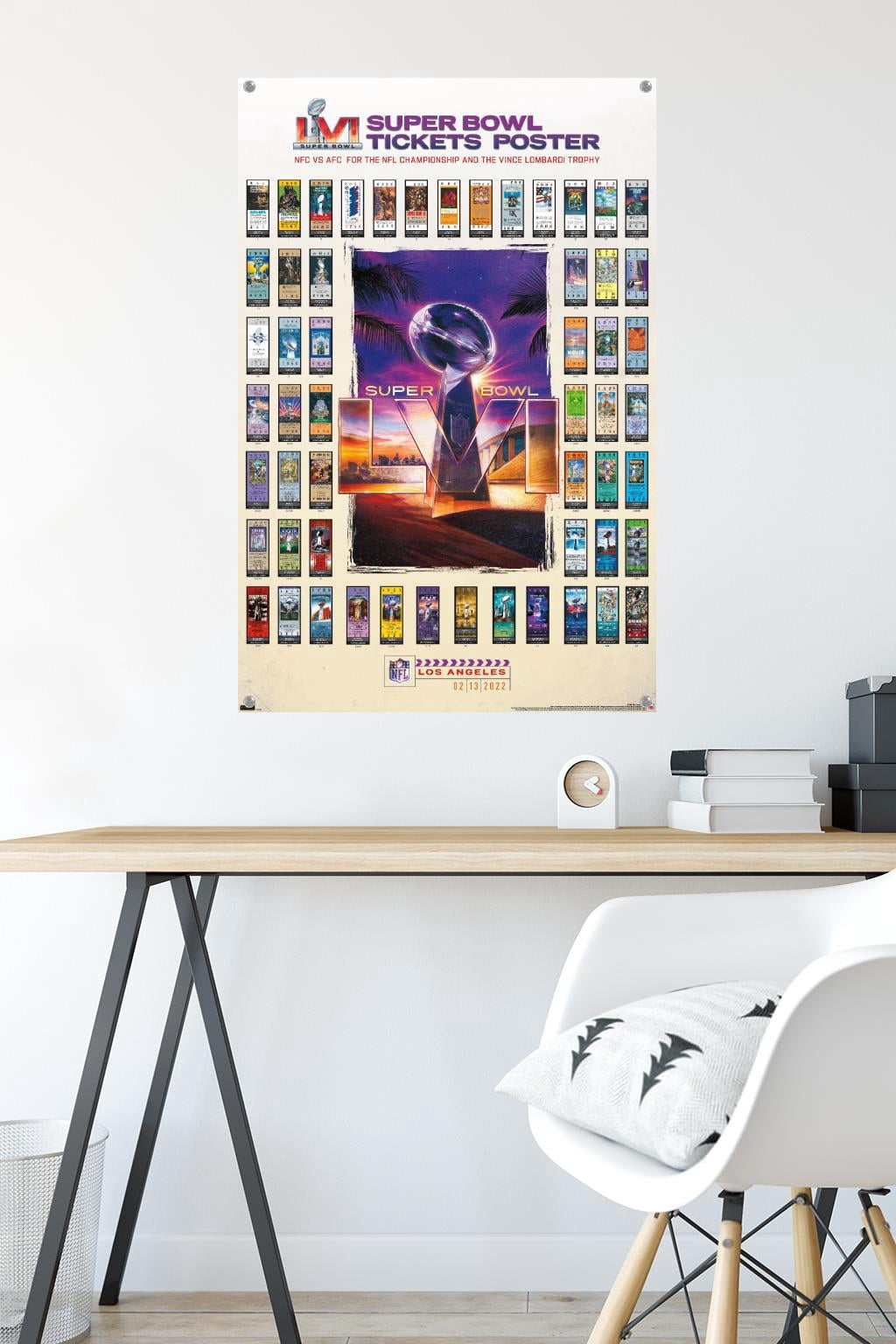 NFL League - Super Bowl LVI - Tickets Wall Poster with Pushpins, 22.375" x 34"