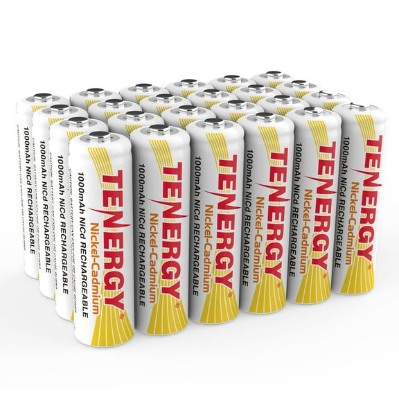 Tenergy NiCD AA 1.2V 1000mAh Rechargeable Battery, 24 pack, for Solar/Garden Lights