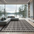 thumbnail image 2 of ODIKA 8'x10' Washable Area Rug Durable, Non-Slip Rag Checkered Layered Gingham Border Doormat Farmhouse Plaid for Living Room, Under Sectional, Family, 2 of 7