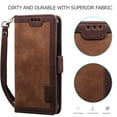 thumbnail image 2 of Luxury Retro Leather Magnetic Wallet Case Card Holder Stand Phone Cover Coque For iPhone 12 Pro (Brown), 2 of 9