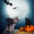 thumbnail image 5 of TETOU Dog Halloween Costume, Halloween Bat Fairy Wings Pet Harness Costumes for Dogs Cats Halloween Party - Black,L, 5 of 7