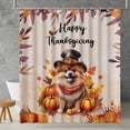 thumbnail image 2 of Happy Thanksgiving Pomeranian Welcome Thankful Fall Autumn Pumpkin Shower Curtain Pom Dog Lover Gifts Waterproof Bathroom Bathtub Curtain - 02021, 2 of 5