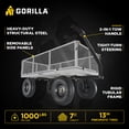 thumbnail image 4 of Gorilla Carts Towable Steel Utility Cart w/ Removable Side Panels, 1000 lb Capacity, Gray, 4 of 8
