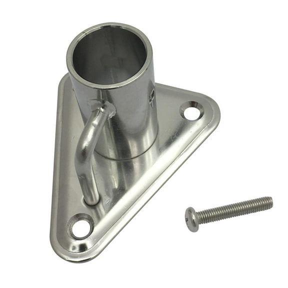 Marine Stanchion Socket, 90 degree with Triangular 16 Stainless Steel for 25mm Tube Rust, for Fishing Boat.