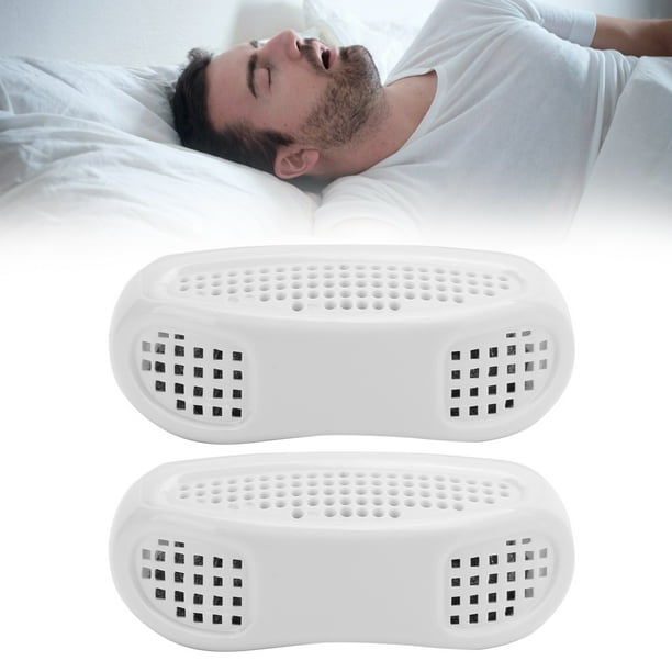 Dispositivo antirronquidos de 2 piezas, pinza nasal antirronquidos tapón de ronquidos tapón de ronquidos portátil para dormir, tapón de ronquidos eléctrico dispositivo de silicona anti ronquidos purif Amonsee No