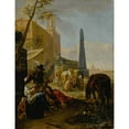 thumbnail image 2 of Hendrick Verschuring 19x24 Black Ornate Framed Double Matted Museum Art Print Titled: A Musical Party at the Church of S. Trinita Dei Monti, Rome, 2 of 5