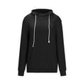 thumbnail image 4 of Womens Tops Solid Color V Neck Loose Drawstring Hooded Sweat Casual Trendy Soft Plus Size Breathable Going Out Shirts (Medium, Black), 4 of 7
