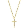 thumbnail image 1 of Collar Joxevyia con forma de cruz chapada en oro de 14 quilates para hombre y mujer, 1 of 7