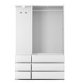 thumbnail image 5 of Oufan Modern Wardrobe, Wood Wardrobe Closet with Hanging Rail & Shelves, Freestanding Armoire Storage Cabinet with 2 Doors & 6 Drawers for Bedroom, 5 of 9