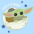 thumbnail image 2 of Men's Star Wars: The Mandalorian Grogu Cute & Strong Stars Graphic Tee Light Blue Medium, 2 of 4
