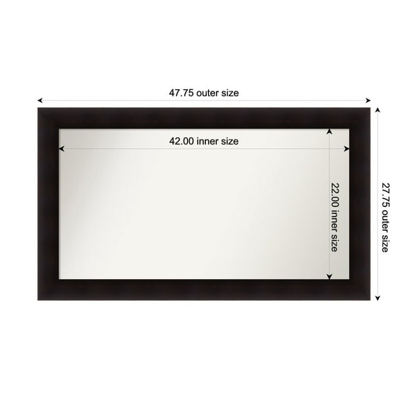 Amanti Art Custom Wall and Bathroom Mirror (27.75 x 47.75 in.), Portico Espresso Frame