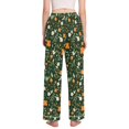 thumbnail image 3 of FORMRS Women's Pajama Pants with Pockets Soft Comfy Loungewear Sleep Bottom, Sizes S-2XL, Orange Flowers, 3 of 8