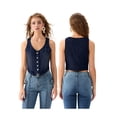 thumbnail image 3 of Suagox Women's Denim Vest Slim Fit V Neck Sleeveless Button Down Summer Tops for Party Club, 3 of 10
