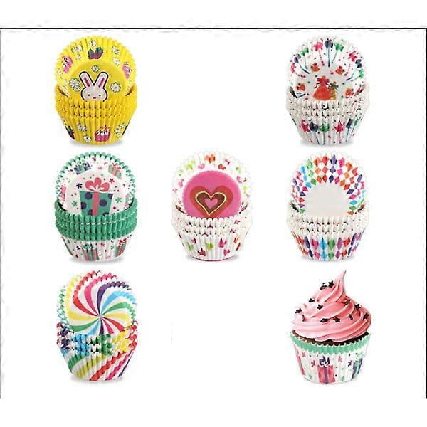 600 pcs Baking Paper Non-Stick Baking Molds, Muffin Molds, Rainbow Muffin Molds for Muffins Cakes Cupcakes -