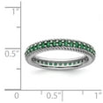 thumbnail image 5 of 925 Sterling Silver Stackable Expressions Polished Cr. Emerald Eternity Ring Size: 5; for Adults and Teens; for Women and Men, 5 of 5