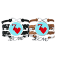 thumbnail image 1 of Pulsera pareja de cuerdas de cuero Unbranded Neptuno corazón 17.5 cm – 22.5 cm M, 1 of 3