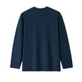 thumbnail image 2 of Jalioing Men's T Shirt Solid Color Crew Neck Long Sleeve Basic Tee Shirt Fall Winter Casual Loose Undershirts, 2 of 3