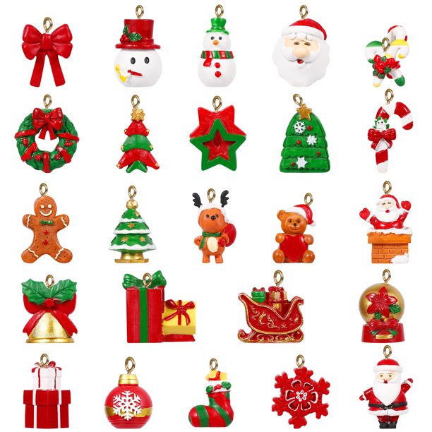 FELTECHELECTR IMIKEYA - Calendario de Adviento para niños (24 unidades), juguetes de cuenta regresiva para Navidad, miniadornos de resina para árbol de Navidad.