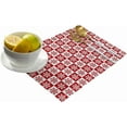 thumbnail image 2 of Christmas Placemats Set of 4, Snowflake White and Redered Placemat for Dining Table Decorations, Cotton Linen Buffalo Plaid Place Mats, Xmas Table Mats for Kitchen Dinner Holiday Party Decor Gift, 2 of 6