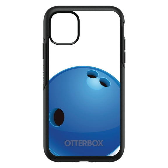 DistinctInk OtterBox Symmetry Custom Case for Apple iPhone 15 (6.1" Screen) - Blue Bowling Ball - Raised Bezel Screen Guard