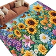 thumbnail image 2 of 6'x9' Area Rugs, Yellow Sunflower Indoor Outdoor Area Rug for Living Room Bedroom, Wildflower Daisy Country Farm Pastoral Washable Bathroom Rugs Kitchen Floor Carpet Mats Home Decor Aesthetic, 2 of 8