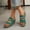 Green Wedge Shoes for Women, variant on CYMMPU Women's Metal Accent Open Toe Wedge Slide Sandals, Slip On Platform Comfort Mules, Casual Outdoor Summer Beach Walking Footwear Black 41