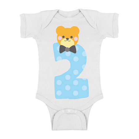 

Awkward Styles Second Birthday Boy Baby Bodysuit Funny Bear Romper