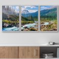 thumbnail image 2 of wall26 Framed Wall Art Print Set Rocky River in Sunny Mountain Forest Nature Wilderness Photography Realism Rustic Colorful Multicolor Ultra for Living Room, Bedroom, Office - 24"x36"x3 Whi, 2 of 5