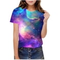 thumbnail image 2 of Fnooota Girls T Shirts, Casual Crew Neck Printed Summer Short Sleeve Tops Multicolor Size 5T, 2 of 7