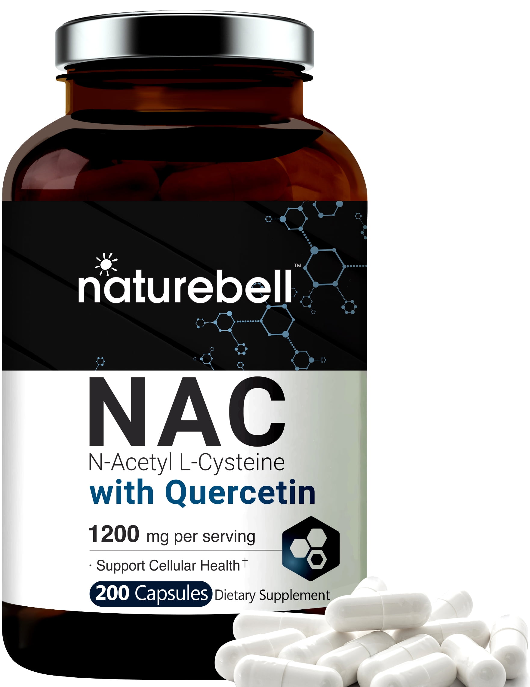 Naturebell Nac 10mg 0 Capsules Fortified With Quercetin Double Strength N Acetyl L Cysteine Third Party Tested Walmart Com