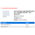 thumbnail image 2 of Lower and Upper Intake Manifold Gasket Set - Compatible with 2007 - 2015 Mazda CX-9 2008 2009 2010 2011 2012 2013 2014, 2 of 2