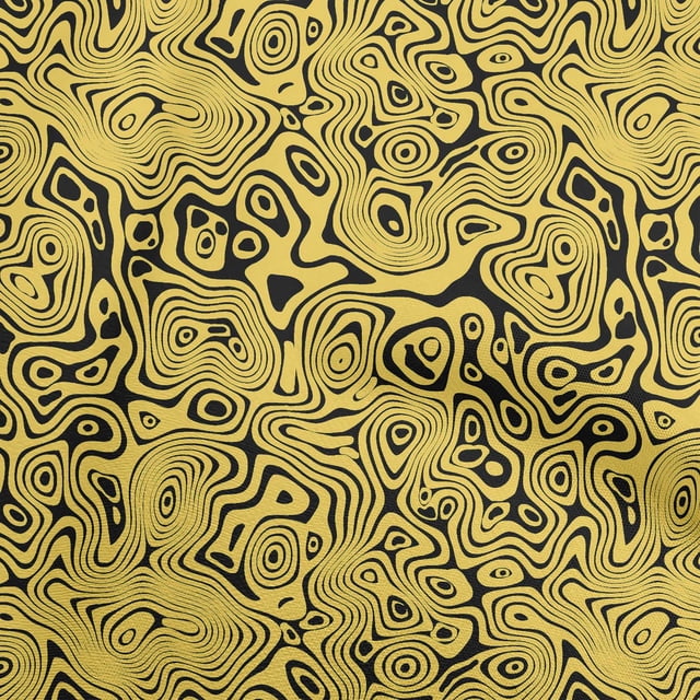 oneOone Velvet Yellow Fabric Moire Sewing Material Print Fabric By The Yard 58 Inch Wide
