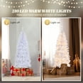 thumbnail image 4 of VINGLI 6 ft Pre Lit Pencil White Christmas Tree, Skinny Xmas Tree w/400 Tips & 210 LED Lights, Realistic Slim Christmas Tree Holiday Decoration for Home, Office & Party, 4 of 7