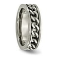 thumbnail image 4 of Chisel Titanium Brushed 7mm Chain Inlay Band, 4 of 7