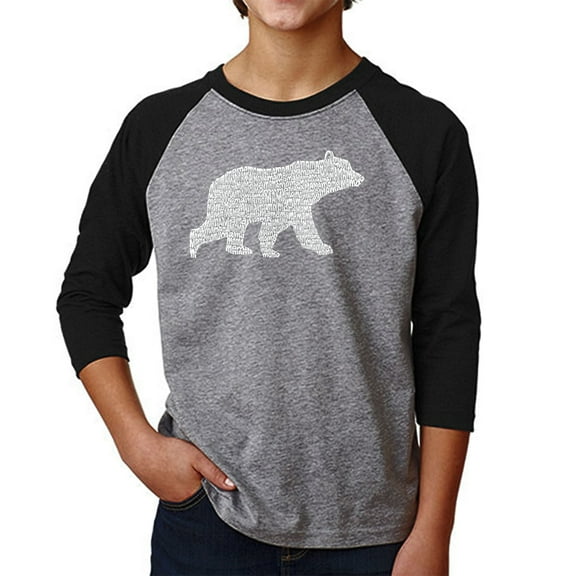 Boy's Raglan Baseball Word Art T-shirt - Mama Bear