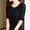 Black, variant on WWV T-Shirts for Women Top for Women Trendy Crewneck Elbow-Length Sleeve Mesh Solid Color Blouse Stylish Loose Fit Ladies Tops Travel Spring Summer Clothes Army Green