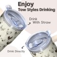 thumbnail image 4 of 20oz Chicken Lover Tumbler with Handle Top Birthday Christmas Gift for Chicken Fans Women Men Insulated Travel Mug Fits Car Cup Holders Durable Build Hot Tea Cold Soda On the Go Office Use, 4 of 6