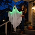thumbnail image 7 of Light Up Green Ghost Halloween Yard Decoration, Glowing Outdoor Hanging Ghost Prop for Lawn Porch Garden Party, Spooky Holiday Decor for Nighttime Display Indoor Outdoor Scene Setup, 7 of 7