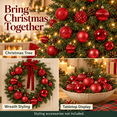 thumbnail image 4 of 48Pcs Christmas Tree Bauble Ornaments Set, Red Shatterproof Hanging Balls, 1.57in & 2.36in Xmas Tree Decor, Holiday Party Home Indoor Decor, 4 of 7